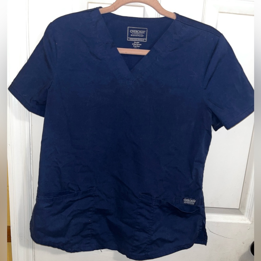 Cherokee Women's Dark Blue Short Sleeve Scrub Top